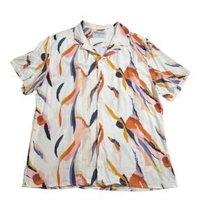 Mens Original Paperbacks XXL Abstract Multicolor SHort Sleeve Button Down Shirt